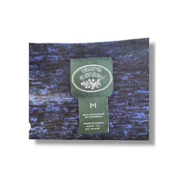 Laura Ashley Y2K Blue Velour V-Neck Top Women Medium 90s/2000s Retro Loungewear - Picture 2 of 3